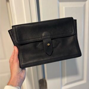 Madewell Black Leather Clutch